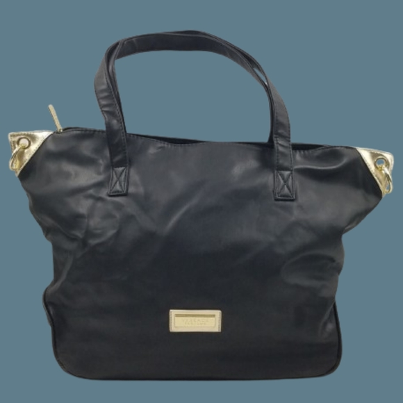 *NWOT Versace Parfums Black Tote Bag Weekender Overnight Goldtone - Picture 2 of 6